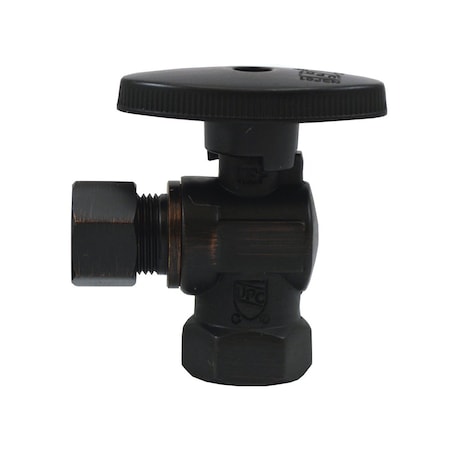 Jones Stephens 3/8in. FIP x 3/8in. OD Comp Quarter-Turn Angle Supply Stop Valve, Old World Bronze S4212WB